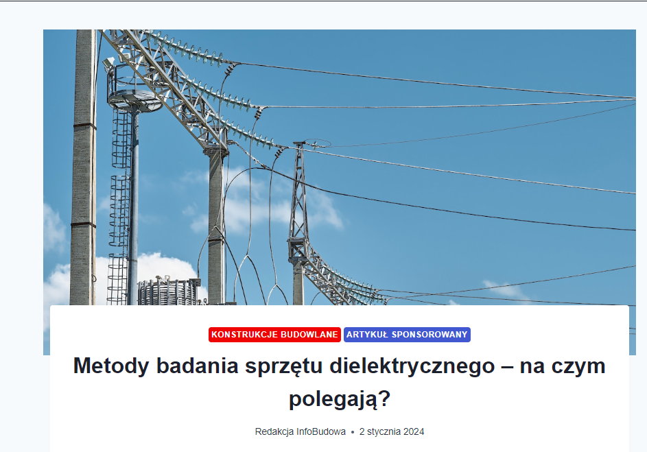 Przykład oznaczenia artykułu sponsorowanego na portalu Infobudowa