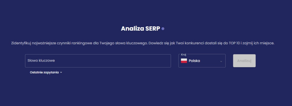 Analiz SERP w Senuto