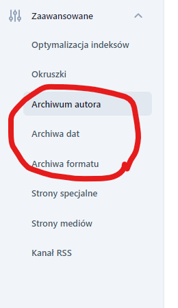wyłączenie z indeksowania archiwów we wtyczce Yoast SEO