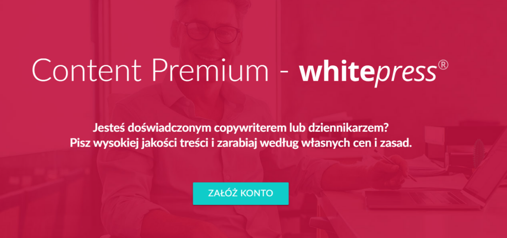 zrzut ekranu ze strony WhitePress - oferta dla copywriterów